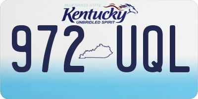 KY license plate 972UQL