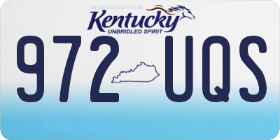 KY license plate 972UQS