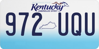 KY license plate 972UQU