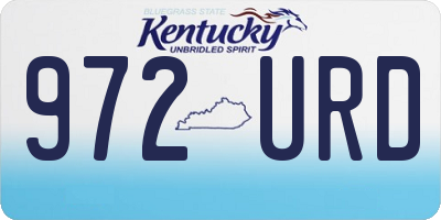 KY license plate 972URD