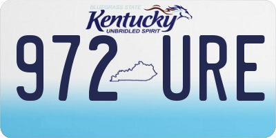 KY license plate 972URE