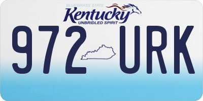 KY license plate 972URK