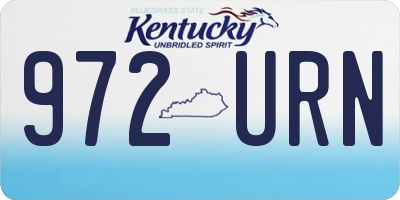KY license plate 972URN