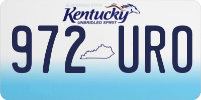 KY license plate 972URO