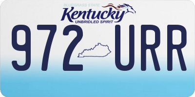 KY license plate 972URR