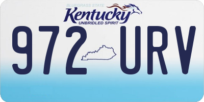 KY license plate 972URV