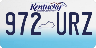 KY license plate 972URZ