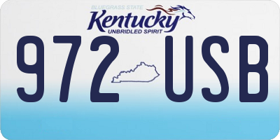 KY license plate 972USB