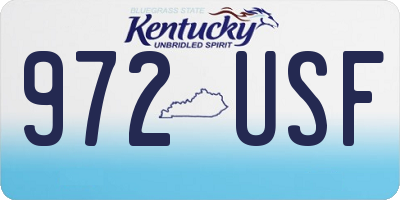 KY license plate 972USF