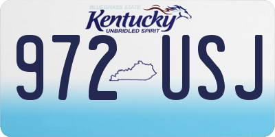 KY license plate 972USJ
