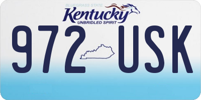 KY license plate 972USK