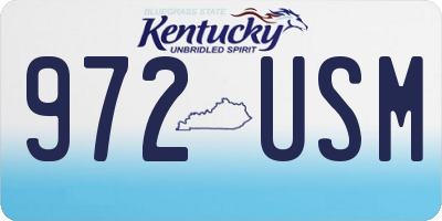 KY license plate 972USM