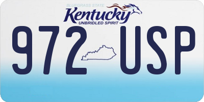 KY license plate 972USP