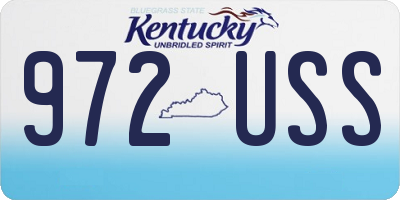 KY license plate 972USS