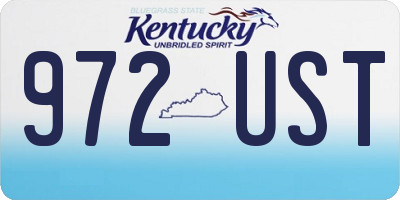 KY license plate 972UST