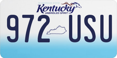 KY license plate 972USU