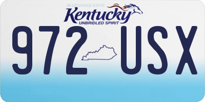 KY license plate 972USX