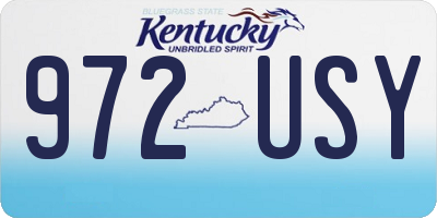 KY license plate 972USY