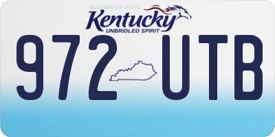KY license plate 972UTB