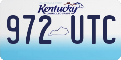 KY license plate 972UTC