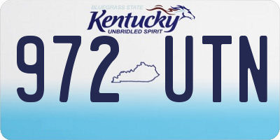 KY license plate 972UTN