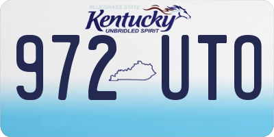 KY license plate 972UTO