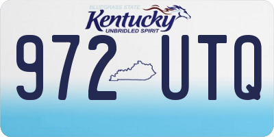 KY license plate 972UTQ