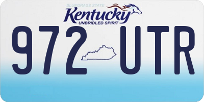 KY license plate 972UTR