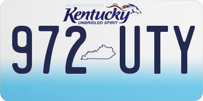 KY license plate 972UTY