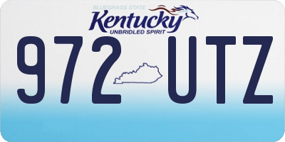 KY license plate 972UTZ