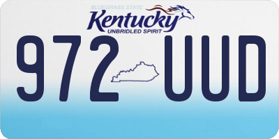 KY license plate 972UUD