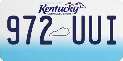 KY license plate 972UUI