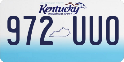 KY license plate 972UUO