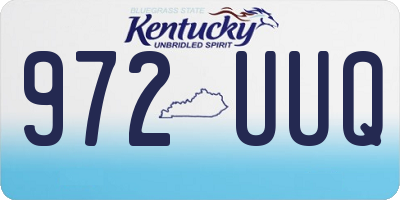 KY license plate 972UUQ
