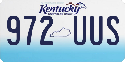 KY license plate 972UUS