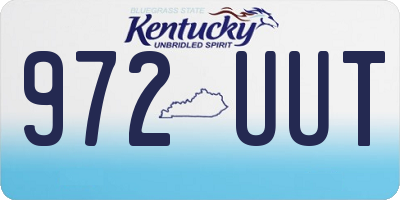 KY license plate 972UUT