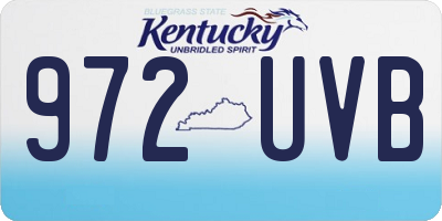 KY license plate 972UVB