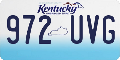 KY license plate 972UVG