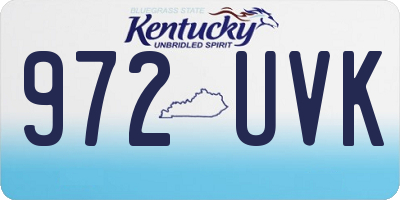 KY license plate 972UVK