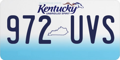 KY license plate 972UVS