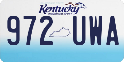 KY license plate 972UWA