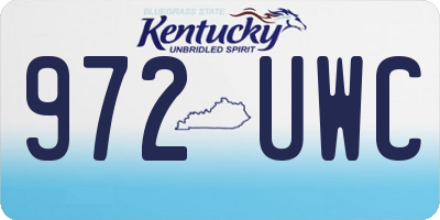 KY license plate 972UWC
