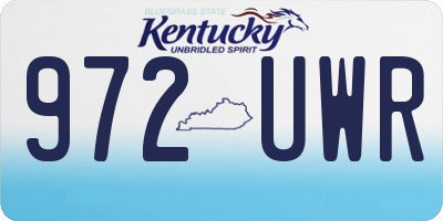 KY license plate 972UWR