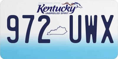 KY license plate 972UWX