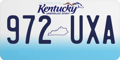 KY license plate 972UXA