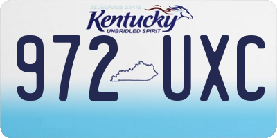 KY license plate 972UXC