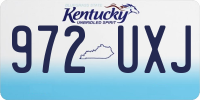 KY license plate 972UXJ