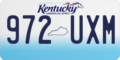 KY license plate 972UXM
