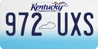 KY license plate 972UXS