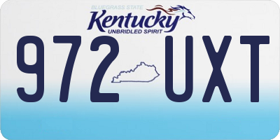 KY license plate 972UXT